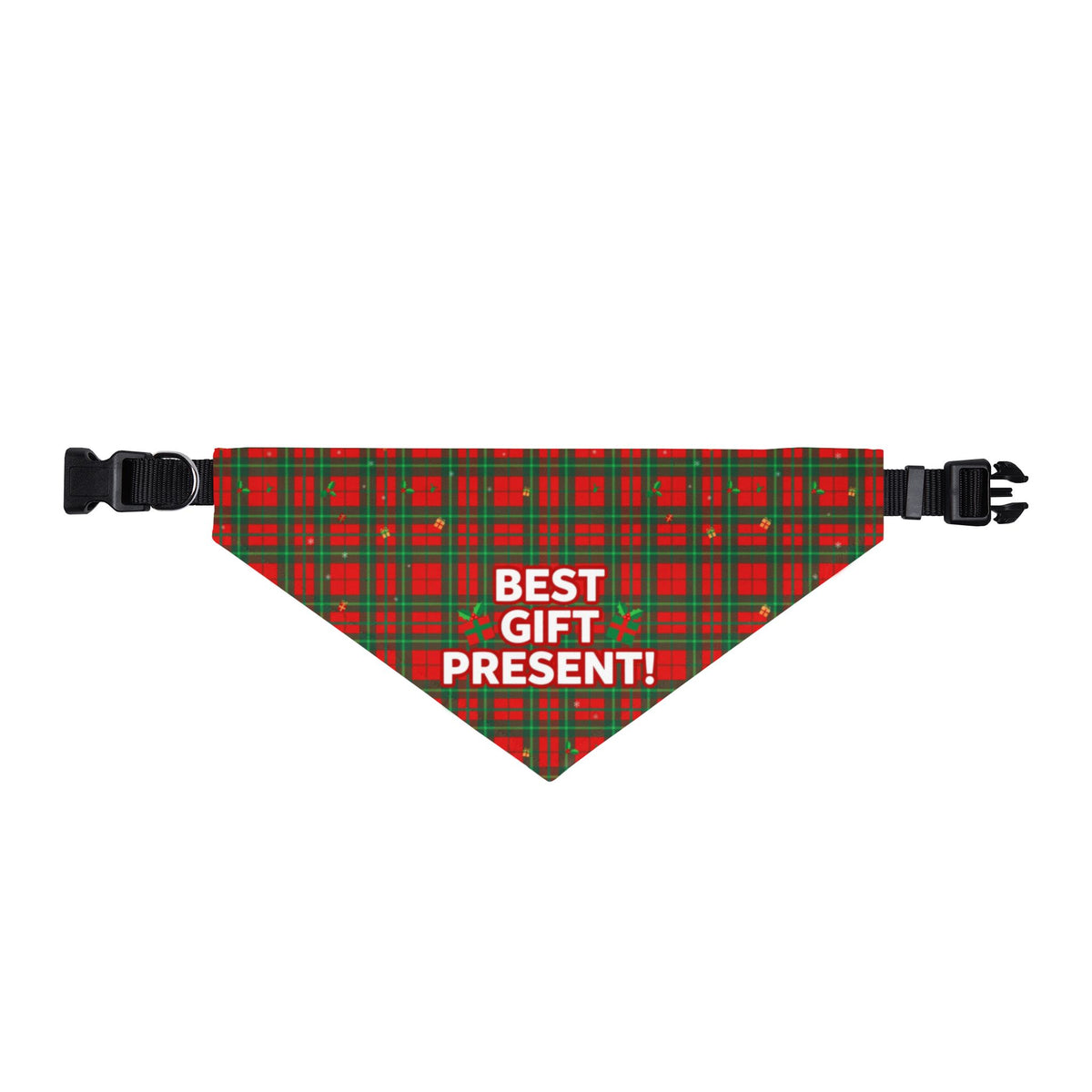 Best Gift Present Christmas Plaid Clip-On Dog Bandana