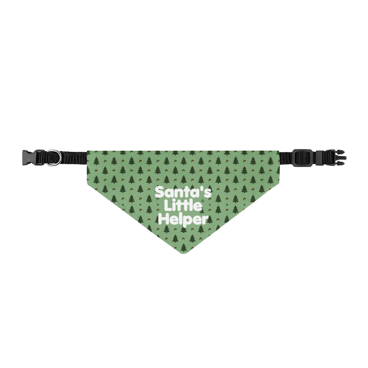 Santa's Little Helper Sage Christmas Clip-On Dog Bandana
