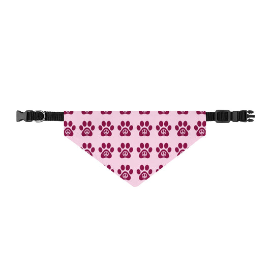 PawzPaz Pink Paw Pattern Clip-On Dog Bandana