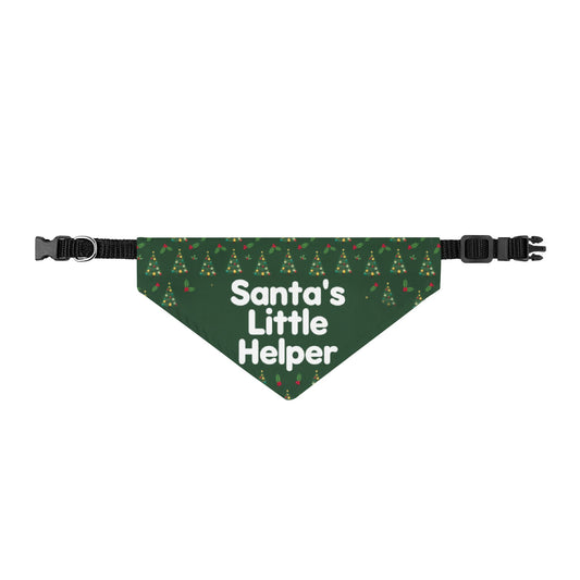 Santa's Little Helper Christmas Clip-On Dog Bandana