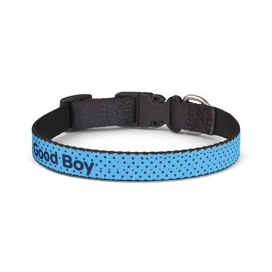 Good Boy Blue Polka Dot Clip-On Dog Collar