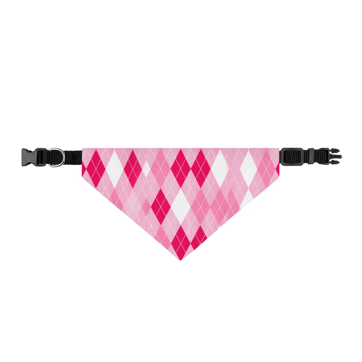 Pink Argyle Clip-On Dog Bandana
